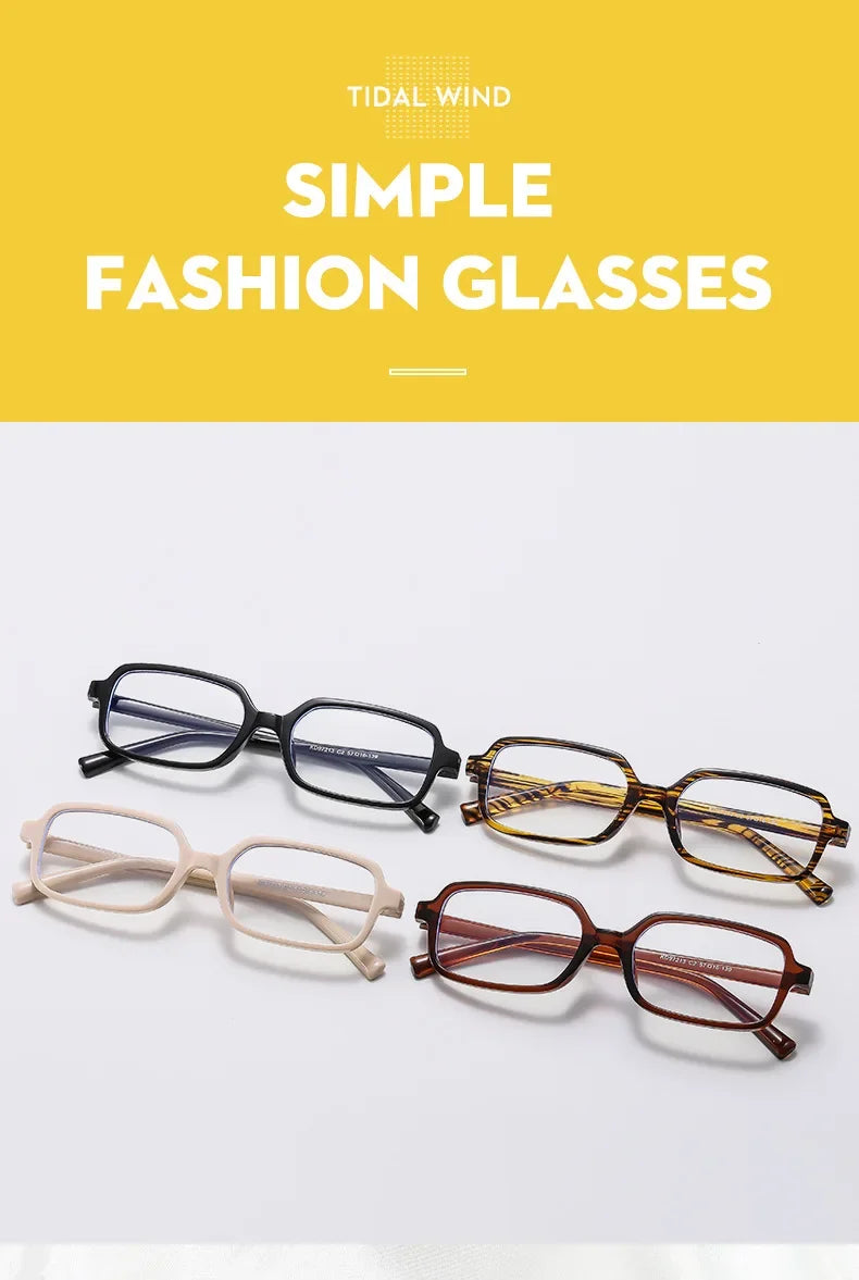 Fashion Retro Small Rectangular Frame Anti Blue Light Glasses for Women Ins Simple Commuting Computer Eye Eyeglass Frame