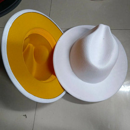 Sombreros Fedora Hat Dual Color Classic Jazz Hat Soft Fedora Hat Classic Men's and Women's Blue Jazz sombreros