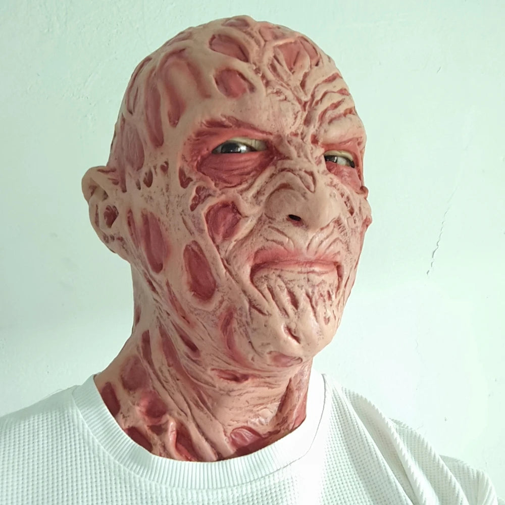 A Nightmare On Elm Street Freddy Krueger Mask Halloween Cosplay Party Horror Killer Freddy Costume Props Latex Full Head Mask