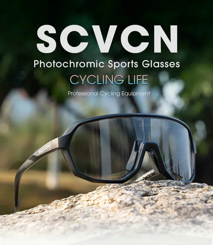 SCVCN Photochromic Sports Sunglasses Cycling Glasses UV400 Women Driving for Men Mountain MTB Bike Bicycle Goggles