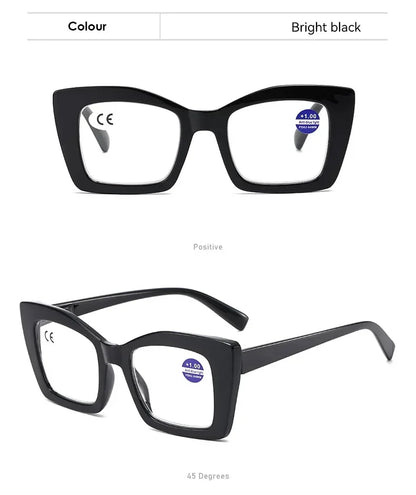 2025 New Fashionable Large Frame Women's Presbyopia Glasses High Definition Texture Neutral Color Anti Blue Light Glasses
