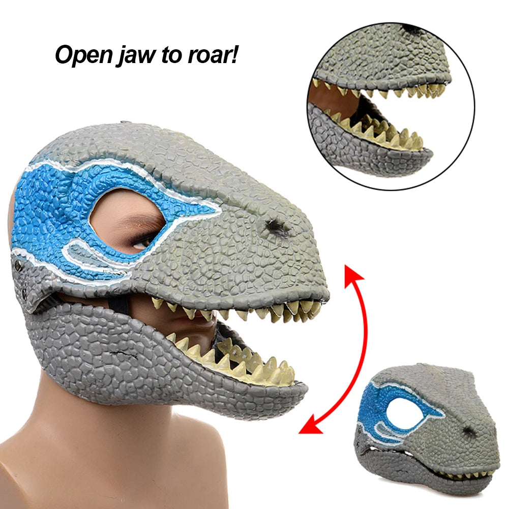 Halloween Dinosaur Mask Horror Dinosaur Headgear Raptor Scary Party Props Halloween Decoration Best Gifts for Kid Children