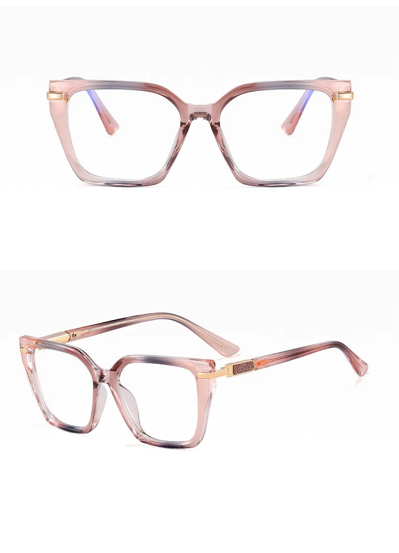 R57522 Women Tr90 Blue Light Blocking Glasses Frame Comfortable Spring Hinge Presbyopia Eyeglasses Customizable Diopters