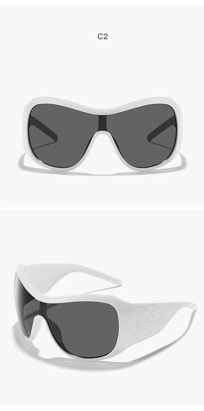 vintae one piece oversized shield sunglasses women new fashion red black gradient sexy sun glasses ladies trendy y2k shades