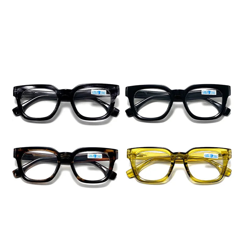 Men Vintage Square Reading Glasses Trendy Casual Ultra-light Presbyopia Eyeglasses Women Fashion Elegant High-definition Eyewear