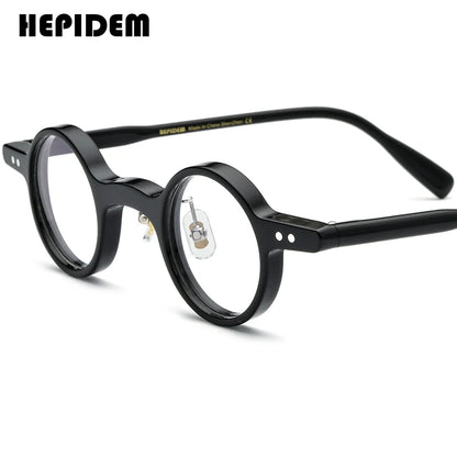 FONEX HEPIDEM Acetate Eyeglasses Frame Men 2025 New Small Round Brand Design Glasses Women Retro Vintage Eyewear Spectacles 9341