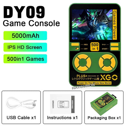2026 Mini Portable Game Console with 500 Classic Games Large Screen Magnetic Wireless Charging Power 5000mAh Childhood Nostalgia