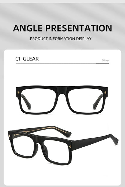 Fashion Men Prescription Myopia Glasses Luxury Brand Black Square Blue Light Blocking Eyewear Male Glasses For Vision 0 To -6.0