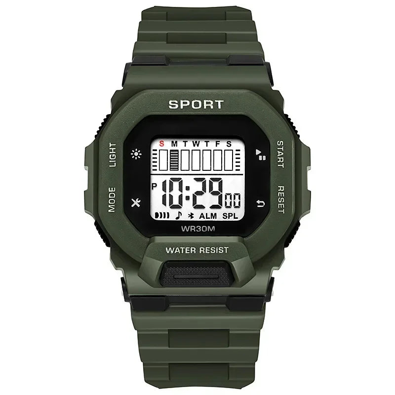 Male Digital Watches Waterproof Hombre Mens Sports Green Wristwatches Hand Clocks Women Watch Reloj Masculino