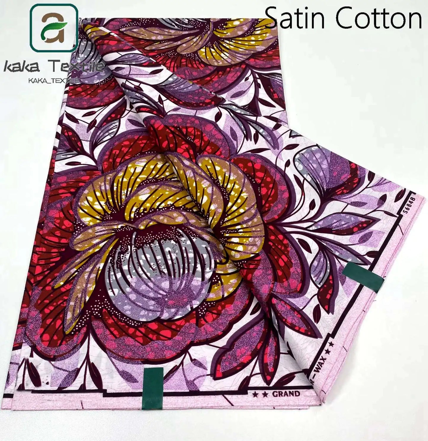 Latest African Grand Golden Wax Fabric Super Good Quality Women Pagne Flash Cotton Prints Batik Ankara Glitter Tissus 6yards
