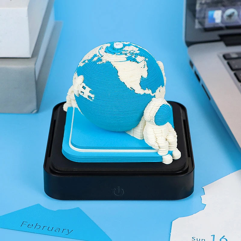 Time Piece Calendar 2026 Desk Calendar With LED Light 3D Tear-away Calendar Paper Carving Art Memo Pad Notepad Gift Christmas