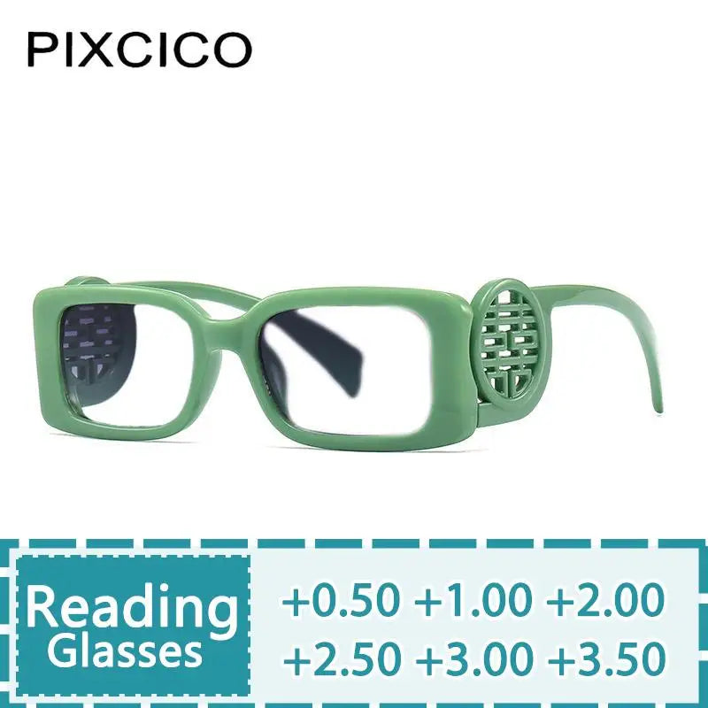 R56489 New Chinese Style Women's Reading Glasses+100+200+300 Personalized Leg Box Presbyopia Glasses Prescription Glasses