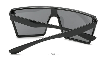 Oversized Square Sunglasses Women 2024 Luxury Brand Fashion Flat Top Red Black Clear Lens Men Fishing Shade Mirror UV400