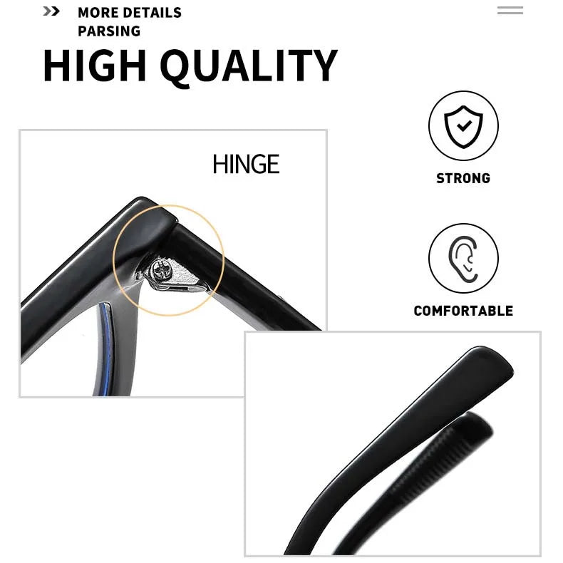 Retro Reading Eyeglasses for Women Oversize Cat Eye Anti Blue Light Presbyopia Glasses Prescription Eyewear 0 -To +600