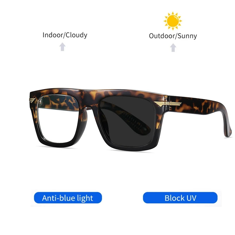2022 Retro Big Square Frame Designer Reading Glasses Anti Blue Light Computer Eyeglasses Prescription Eyewear Diopters 0 to +6.0