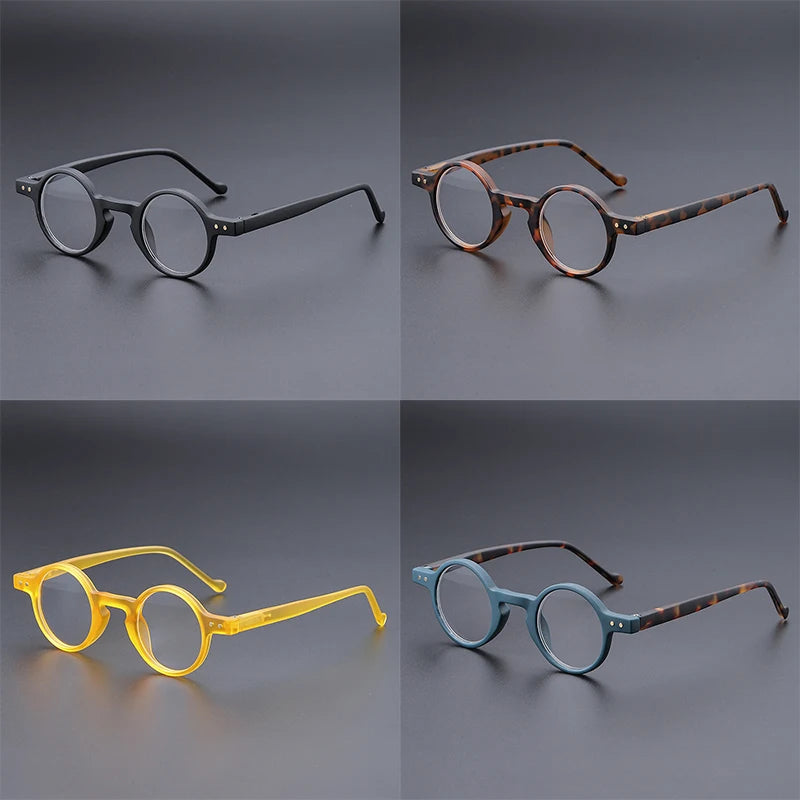 UVLAIK Fashion Reading Glasses Men Women Ultralight Small Round Spectacles Frame High Definition Presbyopic Eyeglasses