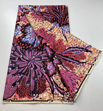 New Ankara Glitter Golden Wax Soft Flash Gold Print Batik High Quality Pagne Purple Women Tissus African Grand Golden Wax Fabric