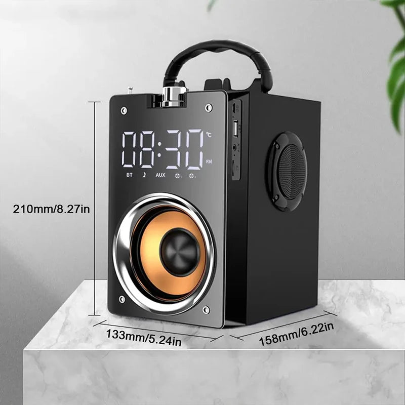 Wooden Super Bass Wireless Bluetooth Speakers Portable High Power Stereo Subwoofer Music Center Support TF FM Radio HIFI BoomBox