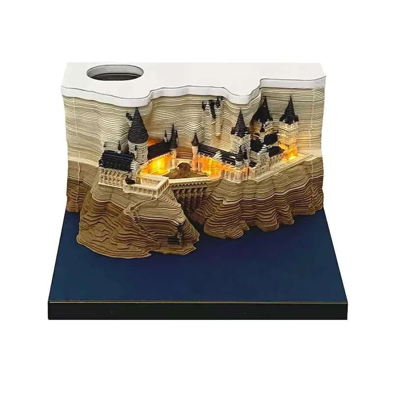Treehouse 3D Desktop Calendar Sticky Notes Creative Crafts Souvenirs Paper Carvings Memo Pad New Year Gifts Office Ornament
