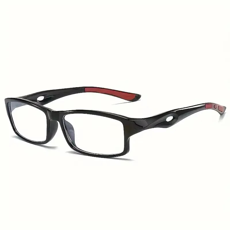 5PCS Sport Style Non-Prescription Reading Glasses Anti-Blue Light Rectangular Full Rim Eyewear, PC Frame Material