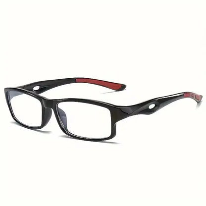 5PCS Sport Style Non-Prescription Reading Glasses Anti-Blue Light Rectangular Full Rim Eyewear, PC Frame Material