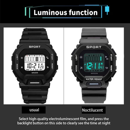 Male Digital Watches Waterproof Hombre Mens Sports Green Wristwatches Hand Clocks Women Watch Reloj Masculino
