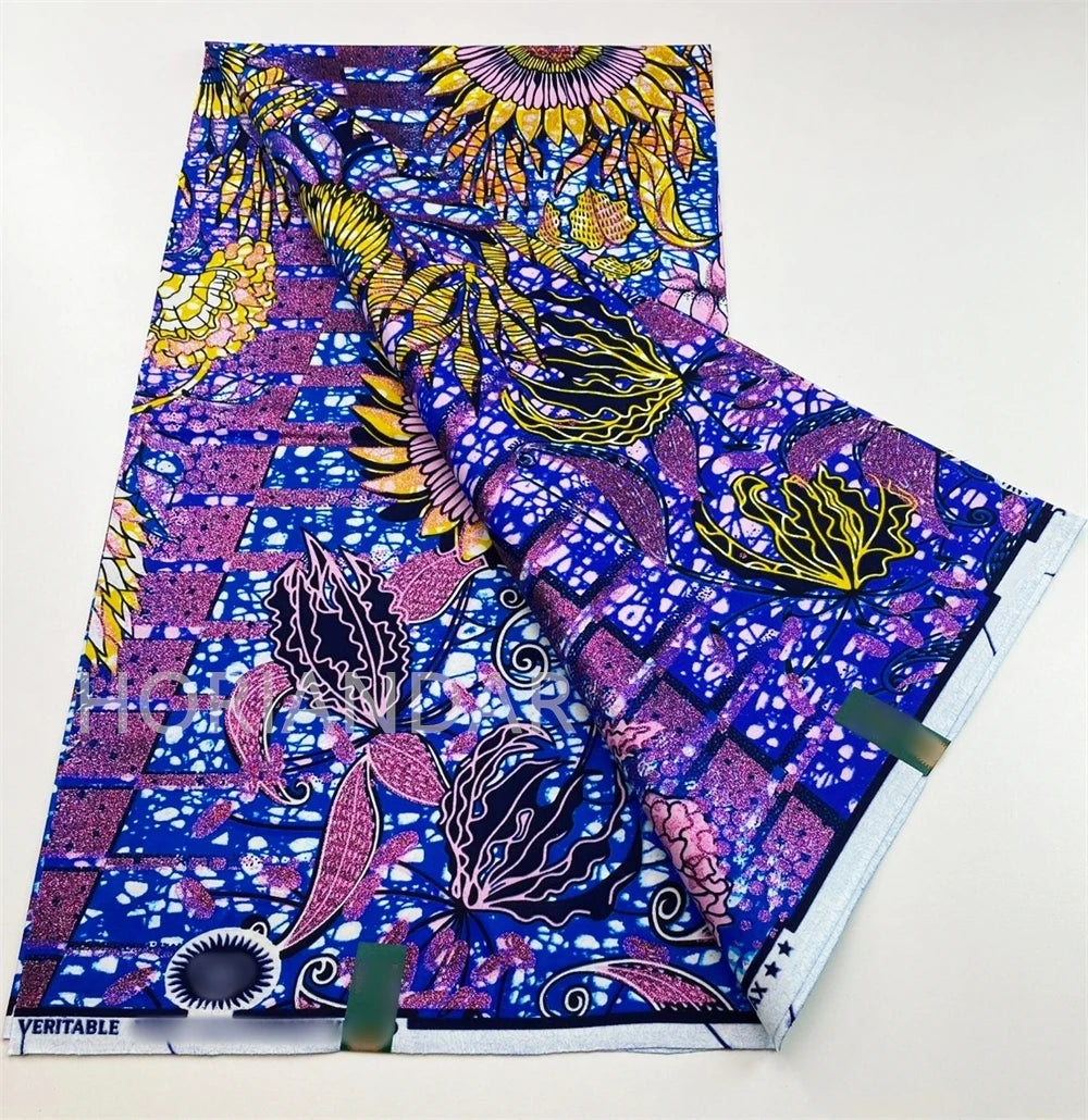 2026 Grand Super Original African Wax Fabric High Quality Nigerian Print Ankara Fabric For Sewing 6 Yard Women Dress 100% Cotton