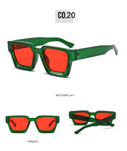 JNPCXI Fashion Square Women Luxury Sunglasses Retro Green Brand Designer Men Trending Sun Glasses Shades UV400