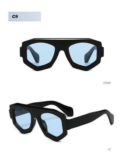 JNPCXI New Fashion Irregular Square Women Sunglasses Shades UV400 Retro Green Men Sun Glasses