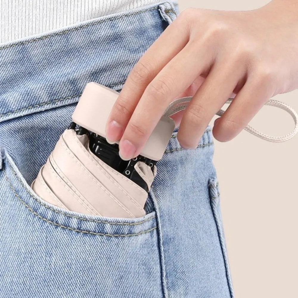 UV Protection Pocket Umbrella Waterproof Compact Mini Folding Umbrella Lightweight 50% UV Portable Travel Umbrella Couple