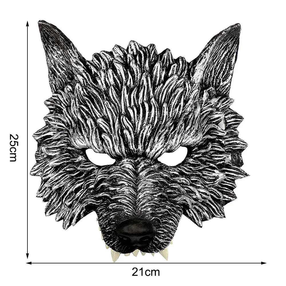 Animal Mask 3D Realistic Half Face Mask Halloween Carnival Masquerade Birthday Party Game Cosplay Costume Accessories Props