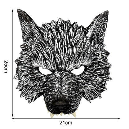 Animal Mask 3D Realistic Half Face Mask Halloween Carnival Masquerade Birthday Party Game Cosplay Costume Accessories Props