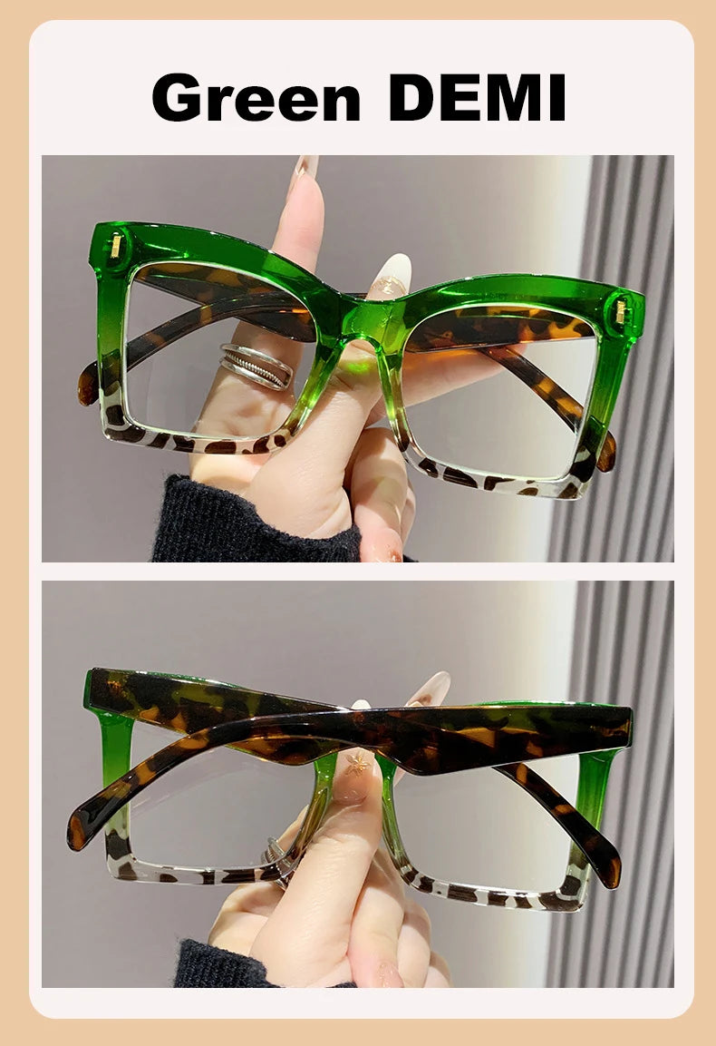 Retro Oversized Square Prescription Eyewear 2025 New Trendy Reading Glasses for Men Women Luxury HD Lens Presbyopia Spectacles