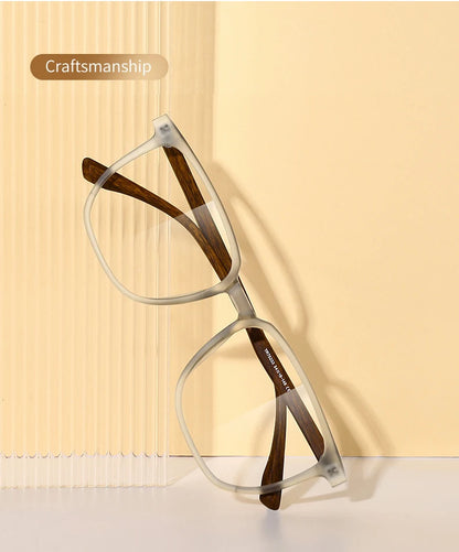 Wood Pattern Retro Anti Blue Light Glasses for Men Optical TR90 Male Square Glasses Frame Women Clear Lens Gift Frames F75233