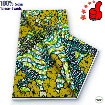 Guaranteed Veritable African Real Wax Prints Fabric Ghana Style Ankara Wax Tissu Pagne 100%Cotton Soft Design Nigeria Wax Fabric