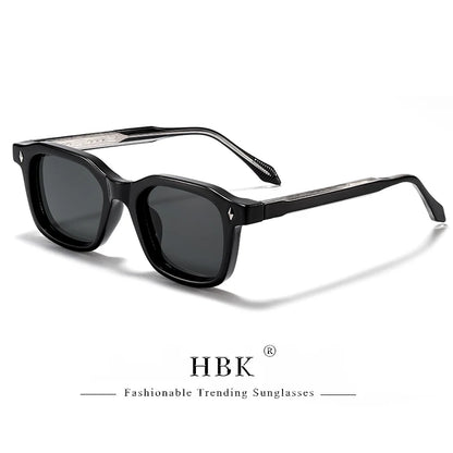 HBK Elegant Square Men's Sunglasses Fashion Frame Vintage Temple Tips Women's Travel Business Party Gift Glasses UV400