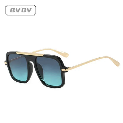 QVQV Brand Design Square Oversized Sunglasses for Women Men Fashion Popular Leopard Champagne Shades UV400 Sun Glasses Trendy