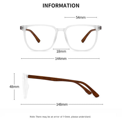 Wood Pattern Retro Anti Blue Light Glasses for Men Optical TR90 Male Square Glasses Frame Women Clear Lens Gift Frames F75233