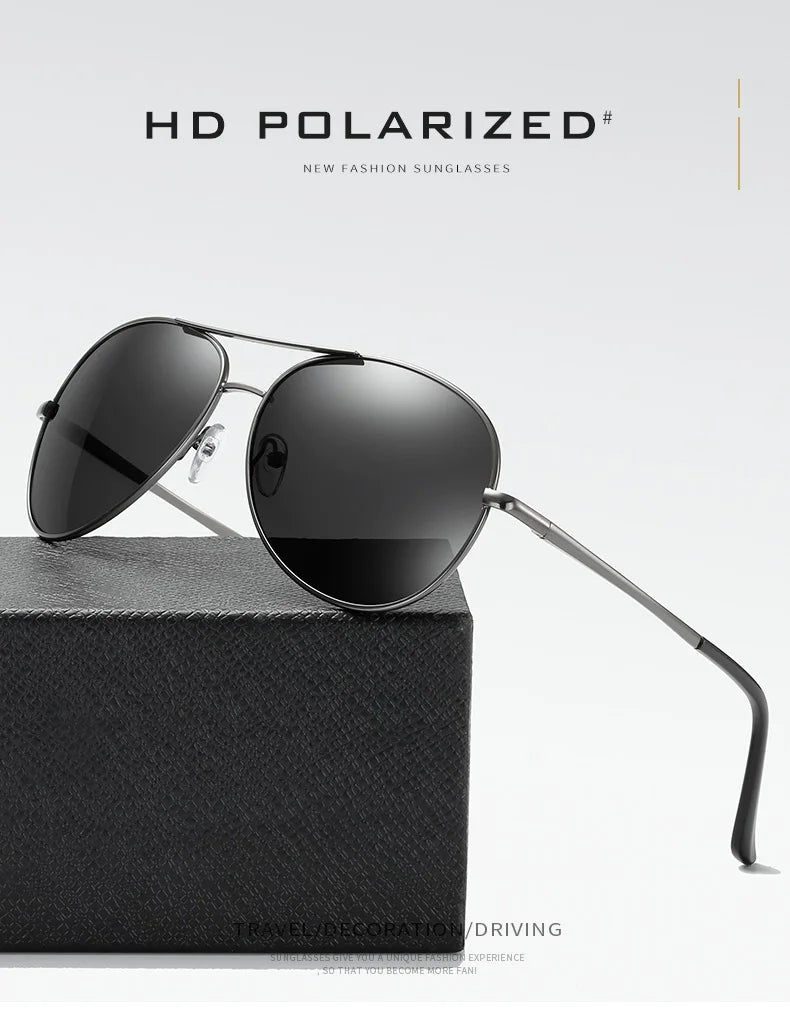 Luxury Photochromic Pilot Polarized Sunglasses Men Women Driving Chameleon Sun Glasses Change Color Day And Night Eyewear