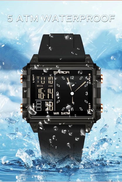 SANDA 6273 Fashion Electronic Watches for Man Luminous Calendar Waterproof Clock Outdoor Sports Casual Ladies Digital Wristwatch