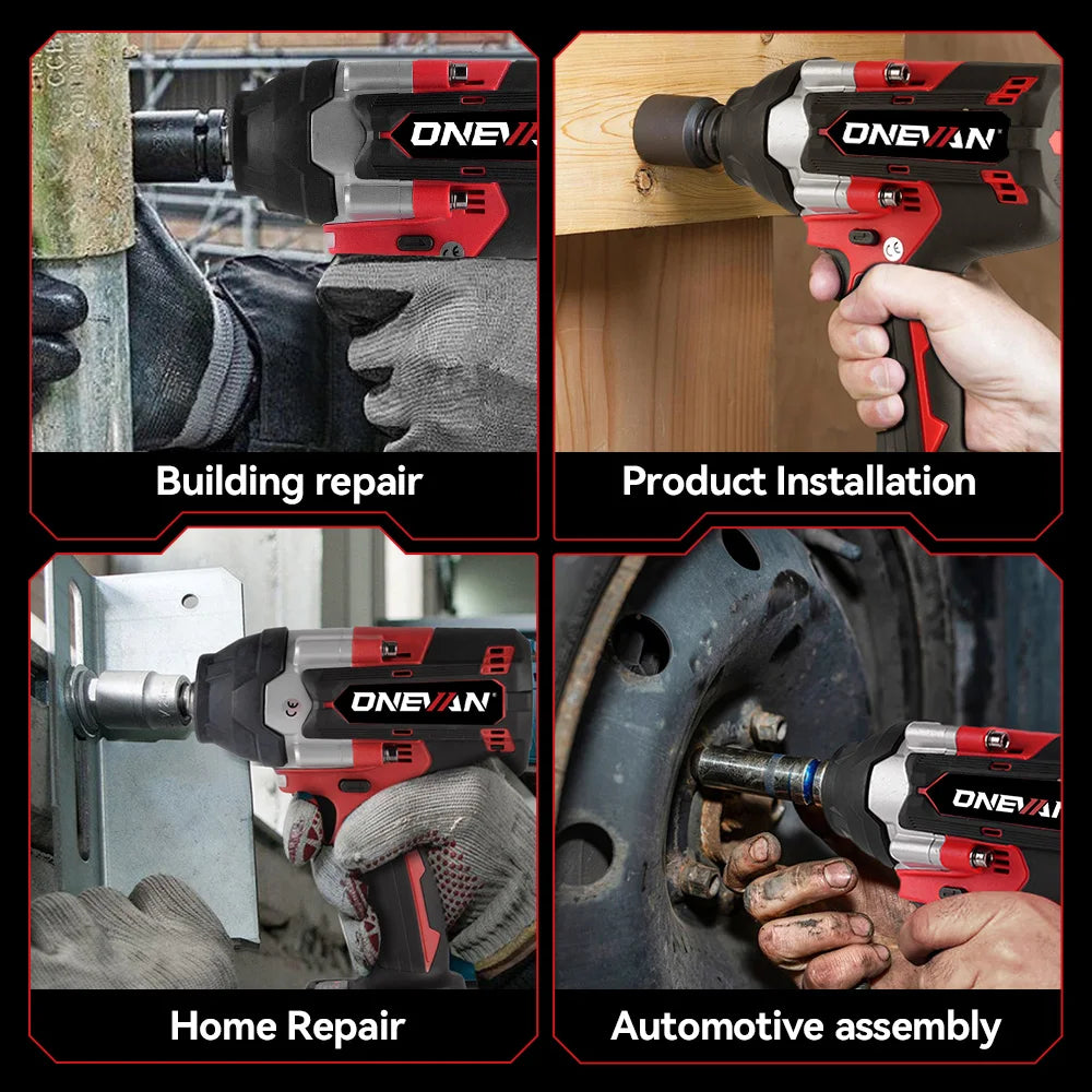 ONEVAN 1800N.M Brushless Electric Impact Wrench 1500W Cordless Handheld Screwdriver Drill Power Tool For Makita 18V Battery Pin