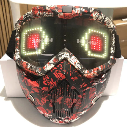 Color Bluetooth LED Display Light Up Mask Programmable Party Carnival LED Ski Goggles DIY Goggles Glasses Boy Gift Toy