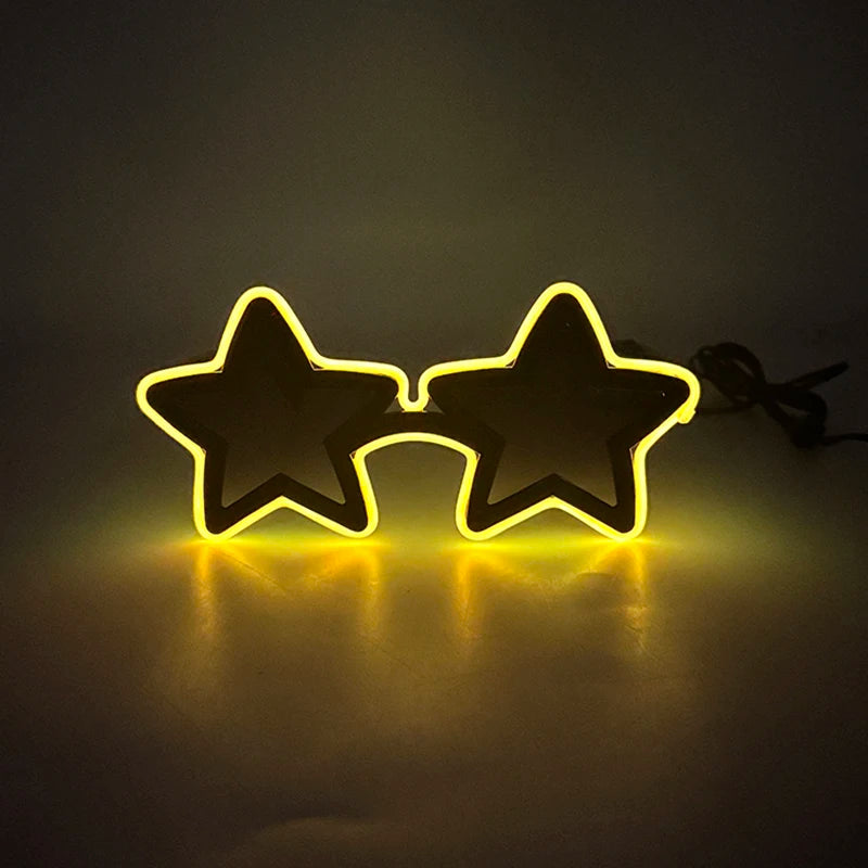 Cool glowing star shape glasses Led Light Up Star Glasses Glow In The Dark glasses for nightclub Birthday wedding party supplies