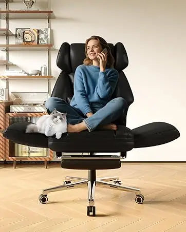 Ergonomic Office Chair, High Back Home Desk Chair with Headrest, Flip-Up Arms, 90-120° Tilt Lock and Wide Cushion