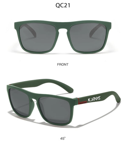 KAROS 2PCS Sunglasses Men/Women Polarized Square Mirror Brand Design Luxury UV400 SunShade Unisex Fishing Driving Cycling Hiking