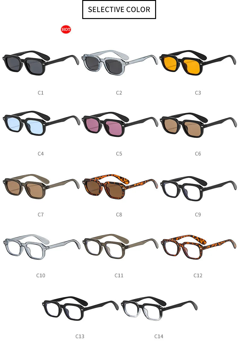 Small Square Eyewear Computer Glasses Frame Women Men Anti Blue Light Blocking Sunglasses Outdoor Zero-power Spectacle Eyeglass