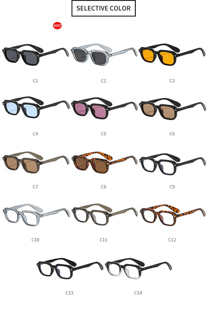 Small Square Eyewear Computer Glasses Frame Women Men Anti Blue Light Blocking Sunglasses Outdoor Zero-power Spectacle Eyeglass