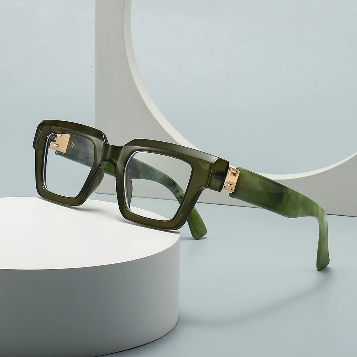 New Green Oversized Square Reading Glasses Men Women Personality Optical Eyeglasses Anti Blue Light Computer Presbyopic Glasses