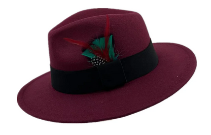 men hats feather men fedoras lady woolen felt church hat unisex  bowknot  jazz hat for men and women