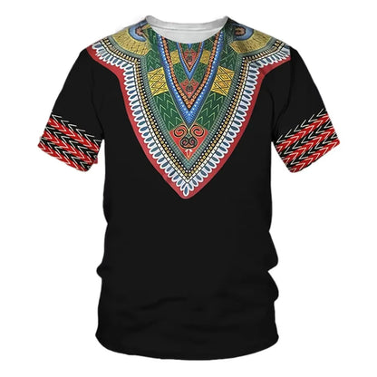 Summer New Men's African Ethnic Style Pattern 3D Print T-shirt Short Sleeve Tees Casual Harajuku Sports Oversized Unisex Tops